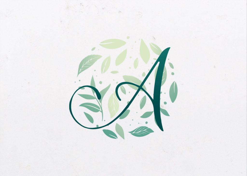 conception graphique logo-identite-visuelle-monogramme-absoluthe-the-en-poudre-zero-dechet
