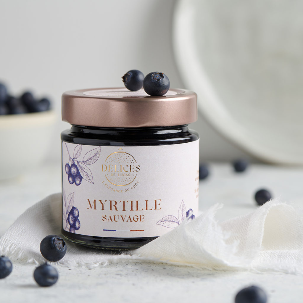o delices de lucas myrtille confiture artisanale creation identite visuelle packaging etiquetage alimentaire direction artistique